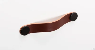 Möbelgriff Flexa 128 Leder Braun mit Schwarz