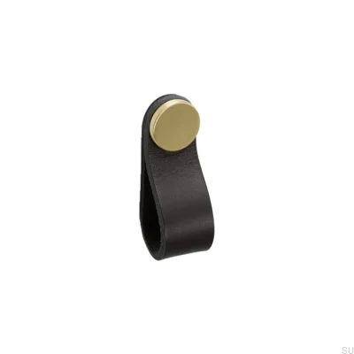 Möbelgriff Flexa 70 Leder Schwarz mit Gold