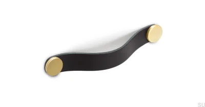 Möbelgriff Flexa 128 Leder Schwarz mit Gold