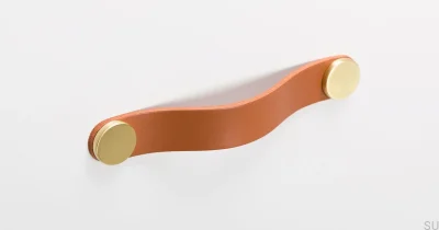 Möbelgriff Flexa 128 Leder Beige mit Gold