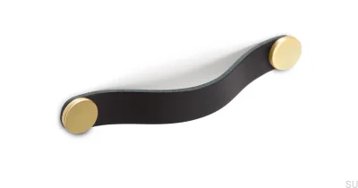 Möbelgriff Flexa 160 Leder Schwarz mit Gold