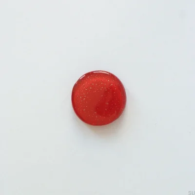 Runder Möbelknopf aus Glas, rot