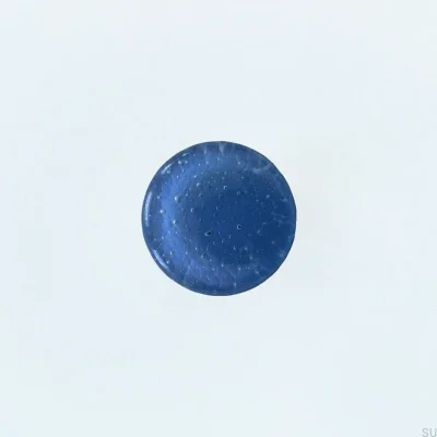 Runder Möbelknopf aus Glas, Indigo-Glas