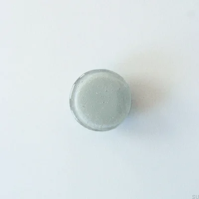 Möbelknopf, rund, Glas, grau
