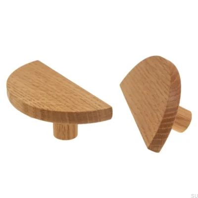 Basis-Möbelgriff Halbrund 40 Holz Eiche - Farblos Halbmatt