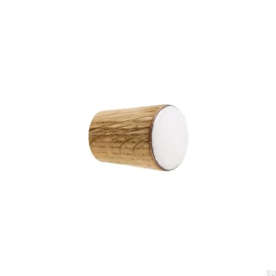 Möbelknopf Simple Cone Holz Emaille Weissöl Farblos Halbmatt