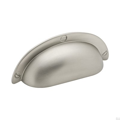 Schüssel 3922 64 Shell Möbelgriff, gebürstetes Silber
