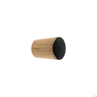 Möbelknopf Simple Cone Holz emailliert schwarz geölt farblos seidenmatt