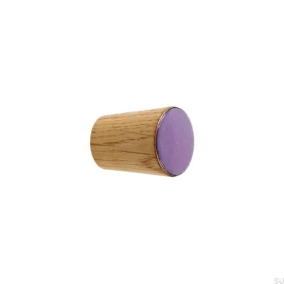 Möbelknopf Simple Cone Holz Emaille Violett Farblos Halbmatt