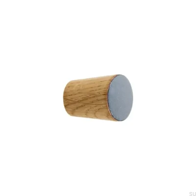 Möbelknopf Simple Cone Holz Emaille Hellgrau Öl Farblos Halbmatt