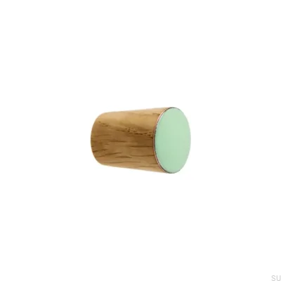 Möbelknopf Simple Cone Holz Emaille Mint Farblos Halbmatt