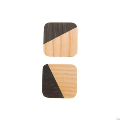 Möbelknopf Just Two quadratisch Holz hellbraun - farblos seidenmatt geölt