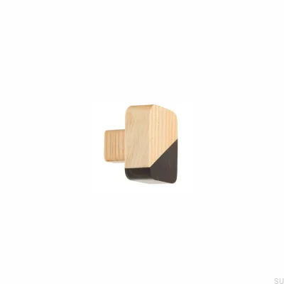 Möbelknopf Just Two quadratisch Holz hellbraun - farblos seidenmatt geölt