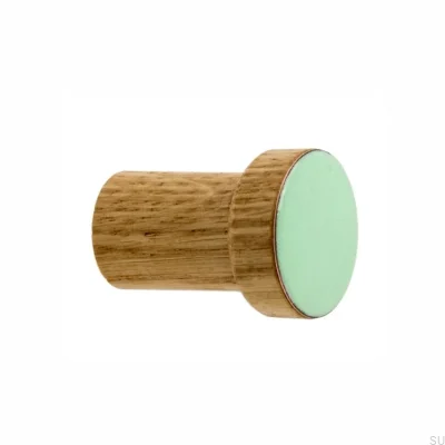 Wandaufhänger Simple Wooden Emailled Mint - Farbloses halbmattes Öl