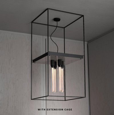 Deckenleuchte „Caged Cross 4.0“ aus Stahl und weißem Marmor