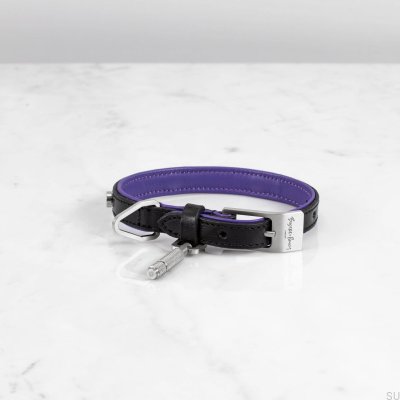 S Hundehalsband aus Leder und Stahl