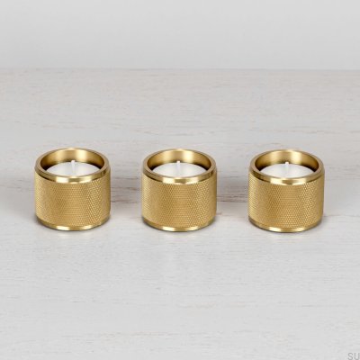 Teelichthalter aus Messing in Kreuzform (3er-Set)