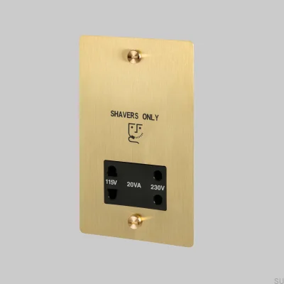 Rasiersteckdose 115 V/230 V, Messing, britischer Standard