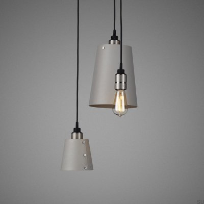 Kronleuchter mit Schirmen, 3.0, Haken, 2 m, Stahlgrau mit Silber