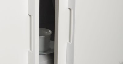 Länglicher Möbelgriff Peak 448 Aluminium Weiß