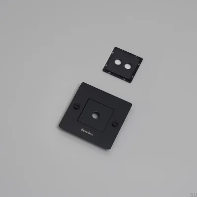 Rahmen mit Logoeinsatz, Platte 1G Stahl Schwarz Europäischer Standard