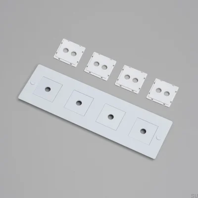 Rahmen mit Füllplatte, horizontal, 4G Stahl, weiß, europäischer Standard