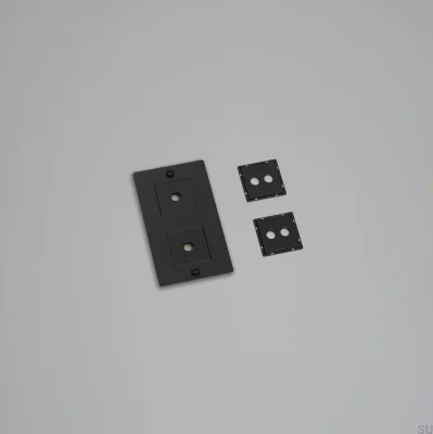 Rahmen mit Füllplatte, vertikal, 2G Stahl, schwarz, europäischer Standard