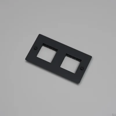 Rahmen ohne Füllung, Universalplatte 2G Stahl Schwarz Europäischer Standard