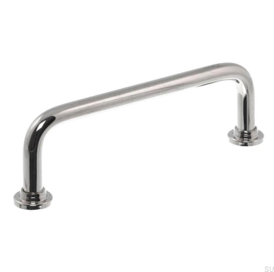 Länglicher Möbelgriff 1353-96, poliertes Nickel