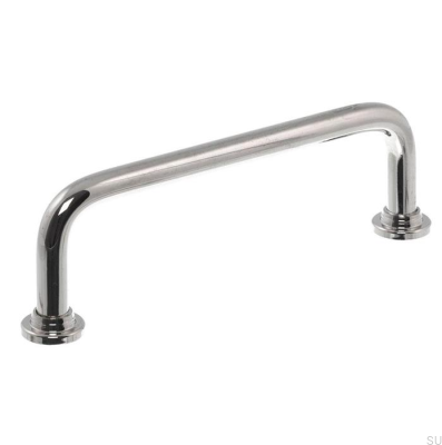 Länglicher Möbelgriff 1353-87, poliertes Nickel