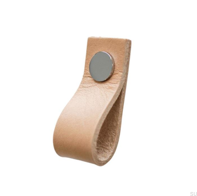 Möbelgriff Loop Leder mit Chrom