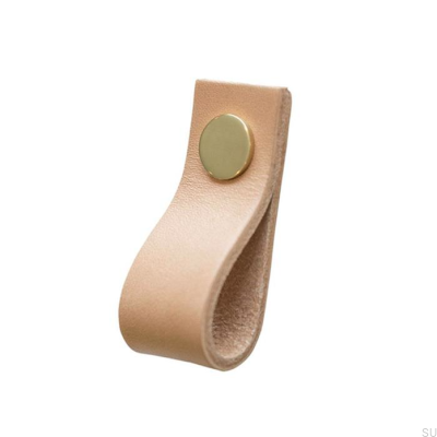 Möbelgriff Loop Leder mit Gold