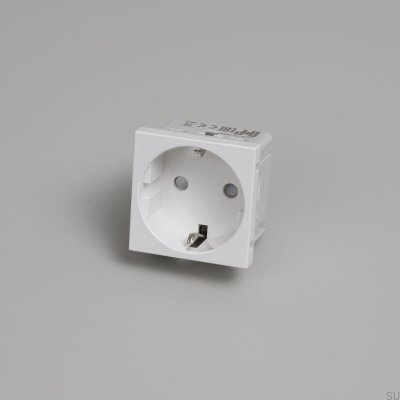Einzelne modulare Steckdose Typ F Schuko 45 mm Weiß Europäischer Standard