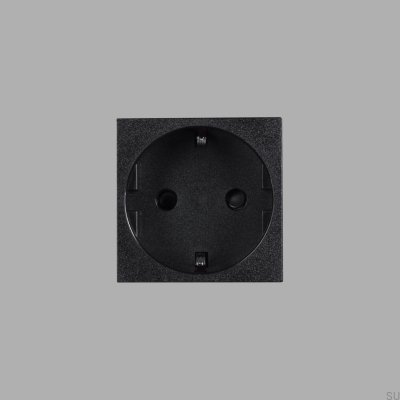 Einzelne modulare Steckdose Typ F Schuko 45 mm Schwarz Europäischer Standard