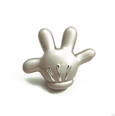 Möbelknopf Mickey Mouse Rechtshänder Nickel gebürstet