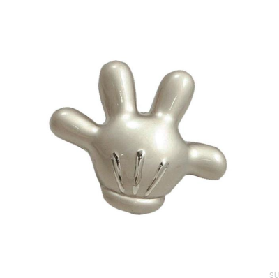 Möbelknopf Mickey Mouse Linkshänder Nickel gebürstet