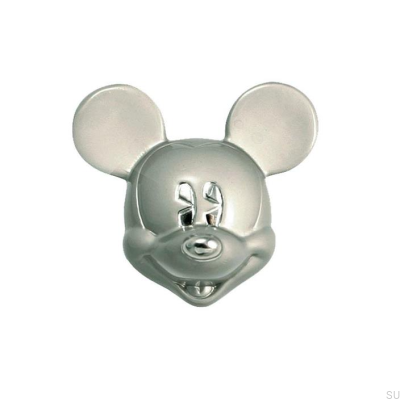 Möbelknopf Micky Maus Kopf Nickel gebürstet