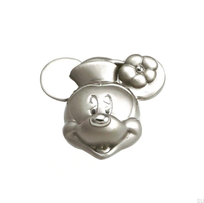 Möbelknauf Minnie Mouse Head Nickel gebürstet
