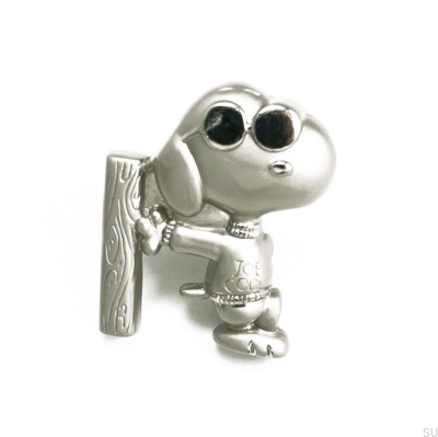 Möbelknopf Snoopy 50x42 gebürstetes Nickel