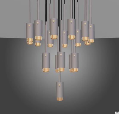 Classic Exhaust Grey Chandelier (wählbar auf Anfrage)