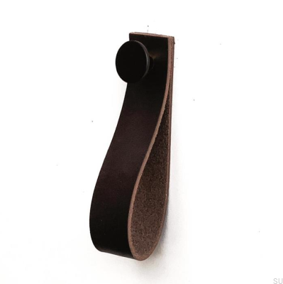 Wandhalter 0153L Leder Dunkelbraun mit Schwarz