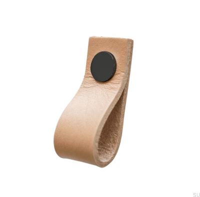 Möbelgriff Loop Leder mit Schwarz