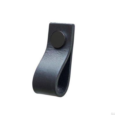 Möbelgriff Loop Leder Schwarz mit Schwarz