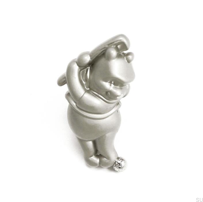 Möbelknauf Winnie the Pooh Golfer Nickel gebürstet