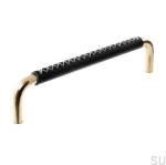 Uchwyt meblowy podłużny 7353 96 Mosiężny Polerowany z Czarną Skórą.png