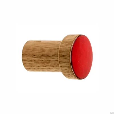 Wandhänger Simple, Holz, Emailliert, Rot - Öl, Farblos Halbmatt