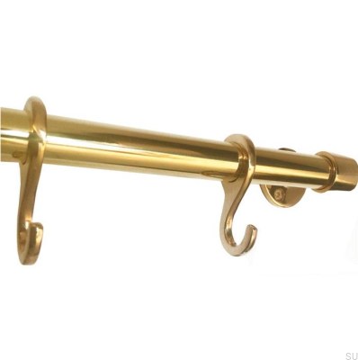Küchenaufhänger (Set) 1195 mit 3 Haken Messing poliert