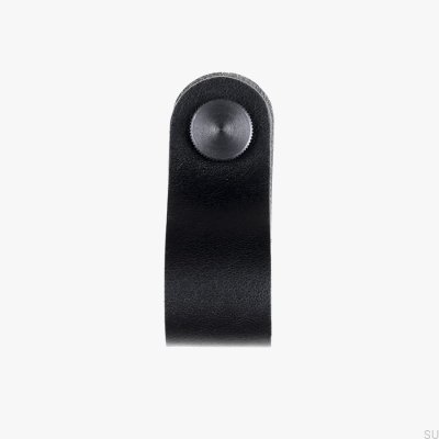 Möbelknopf Pin Schwarzes Leder mit Schwarz