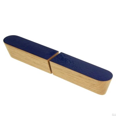 Möbelgriff Twins Blue 60 Emaille Blue - Oil Farblos Halbmatt