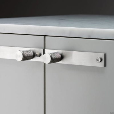 Möbelknopf mit Unterlegscheibe, Kreuzplatte 20, Stahl, Silber (2er-Set)